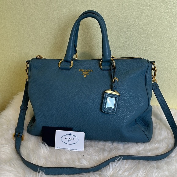 💯Authentic Prada Blue Leather Women's Bag🍀 - Picture 11 of 16